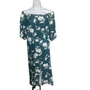 EMERALD FLORAL PRINT DRESS